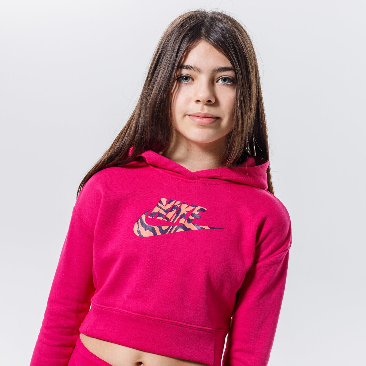 dětská mikina NIKE MIKINA S KAPUCÍ SPORTSWEAR GIRL DC9763-615 RŮŽOVÁ