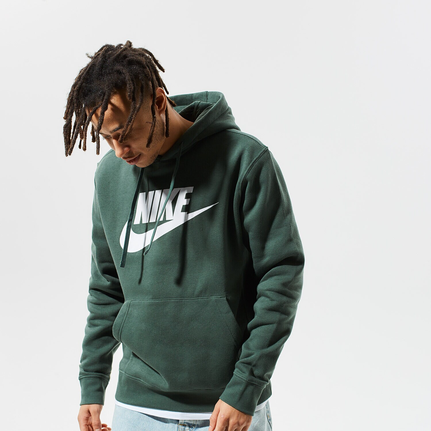 pánská mikina NIKE MIKINA S KAPUCÍ SPORTSWEAR CLUB FLEECE BV2973-337 KHAKI