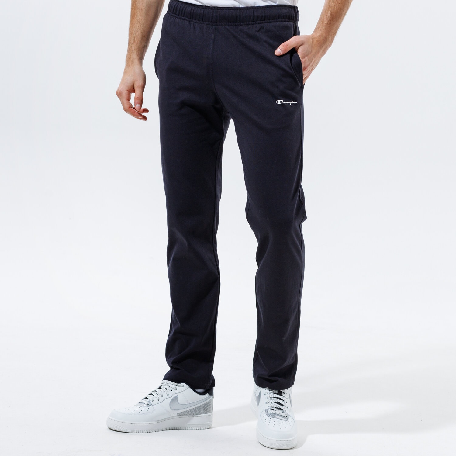 pánské kalhoty CHAMPION KALHOTY  STRAIGHT HEM PANTS 212915KK001 ČERNÁ