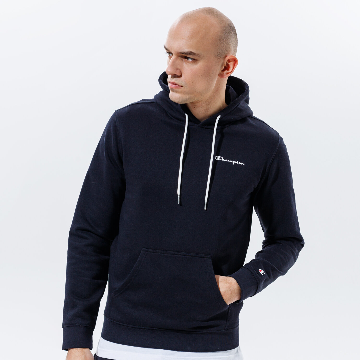 pánská mikina CHAMPION MIKINA S KAPUCÍ HOODED SWEATSHIRT 214749KK001 ČERNÁ
