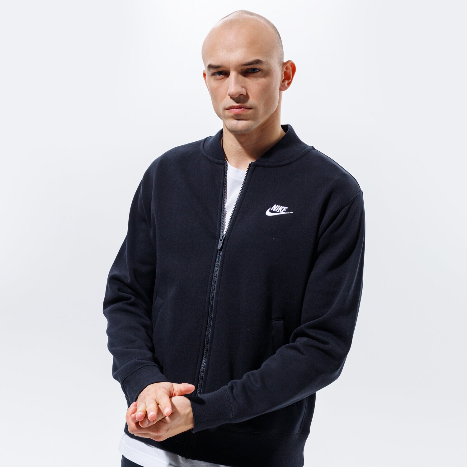 pánská mikina NIKE MIKINA ROZEPÍNACÍ SPORTSWEAR CLUB FLEECE BV2686-010 ČERNÁ