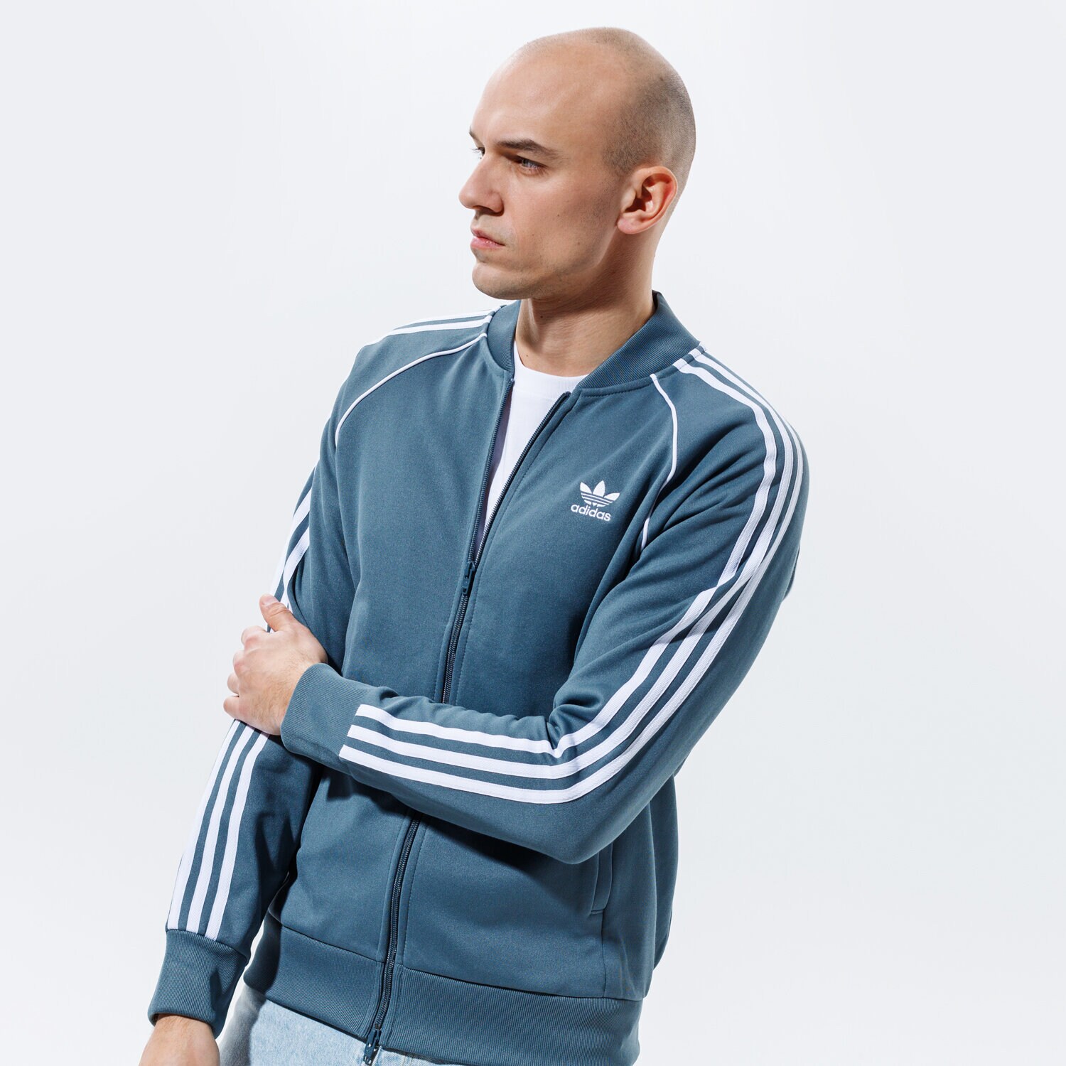 pánská mikina ADIDAS MIKINA ROZEPÍNACÍ SST TT P BLUE GN3516 MODRÁ
