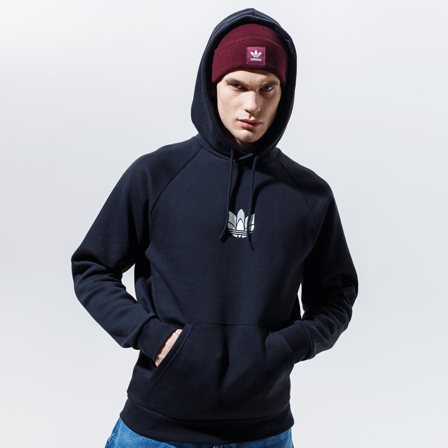 pánská mikina ADIDAS MIKINA S KAPUCÍ 3D TREFOIL HOOD GN3555 ČERNÁ