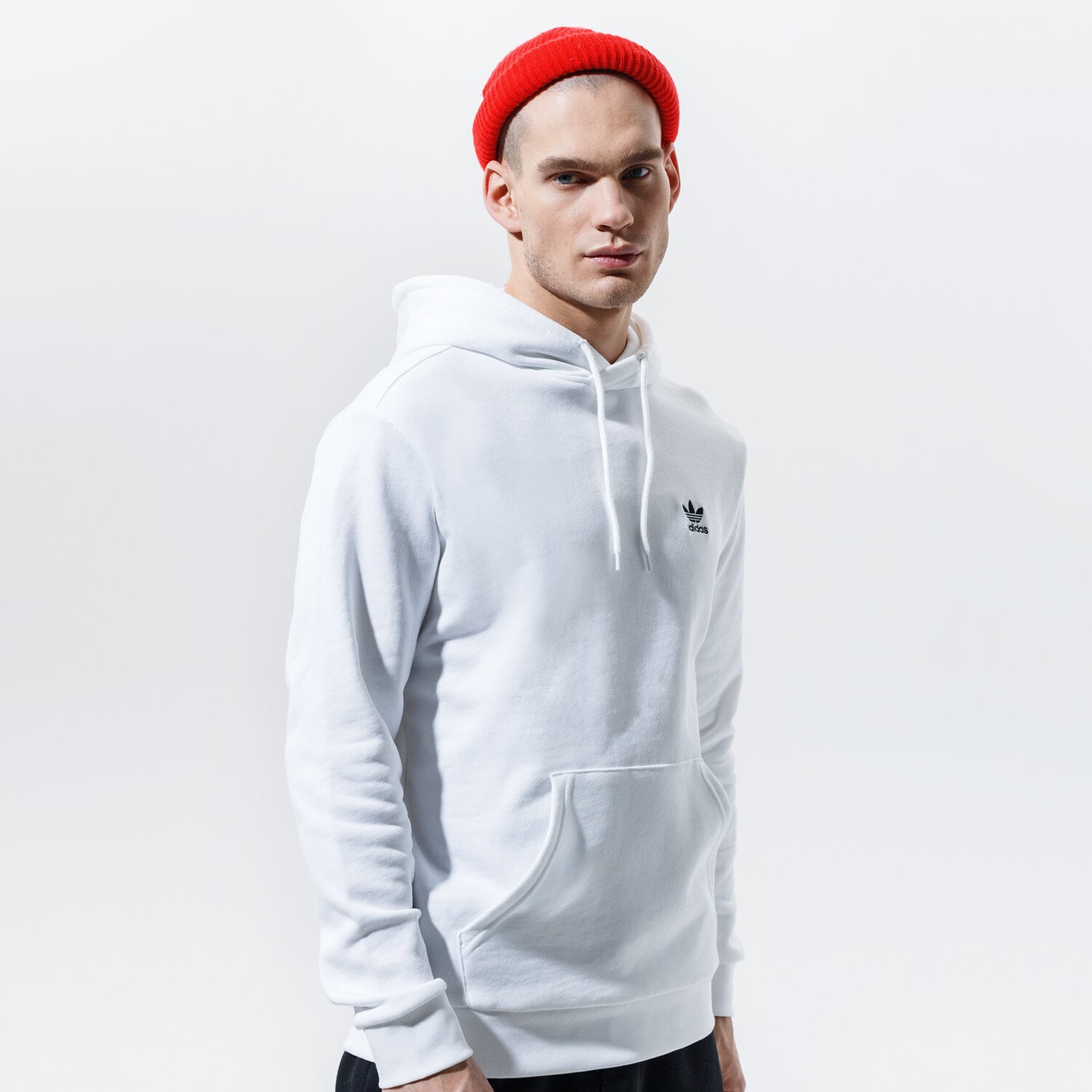 pánská mikina ADIDAS MIKINA S KAPUCÍ ESSENTIAL HOODY GP0931 BÍLÁ