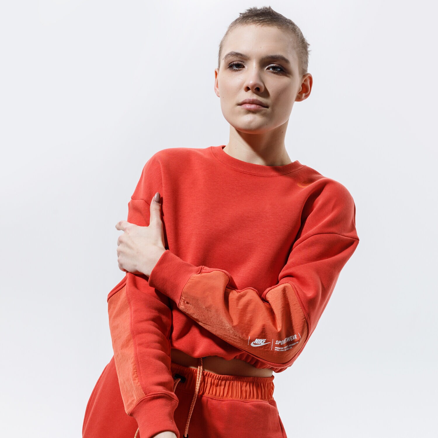 dámská mikina NIKE MIKINA W NSW CREW FLC UU DD3603-852 ORANŽOVÁ