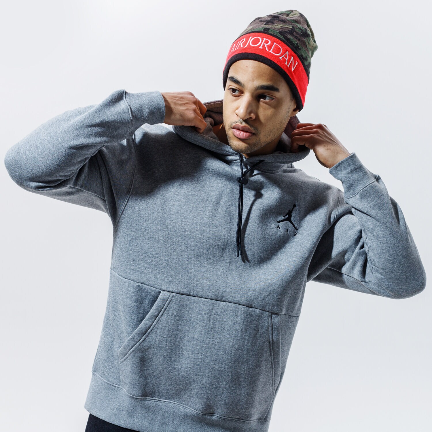 pánská mikina JORDAN MIKINA S KAPUCÍ JUMPMAN CK6684-091 ŠEDÁ