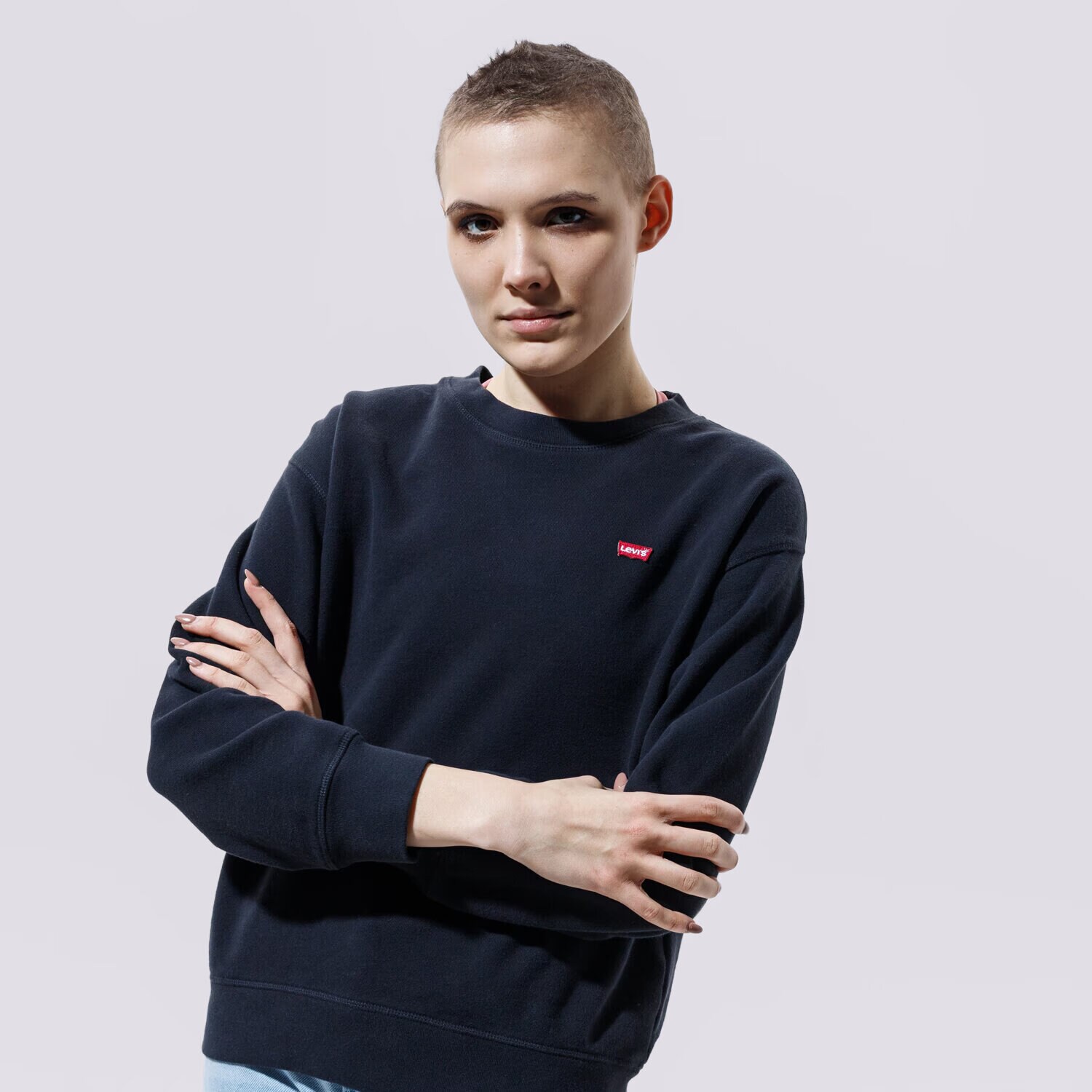 dámská mikina LEVI'S MIKINA STANDARD CREW 24688-0006 ČERNÁ