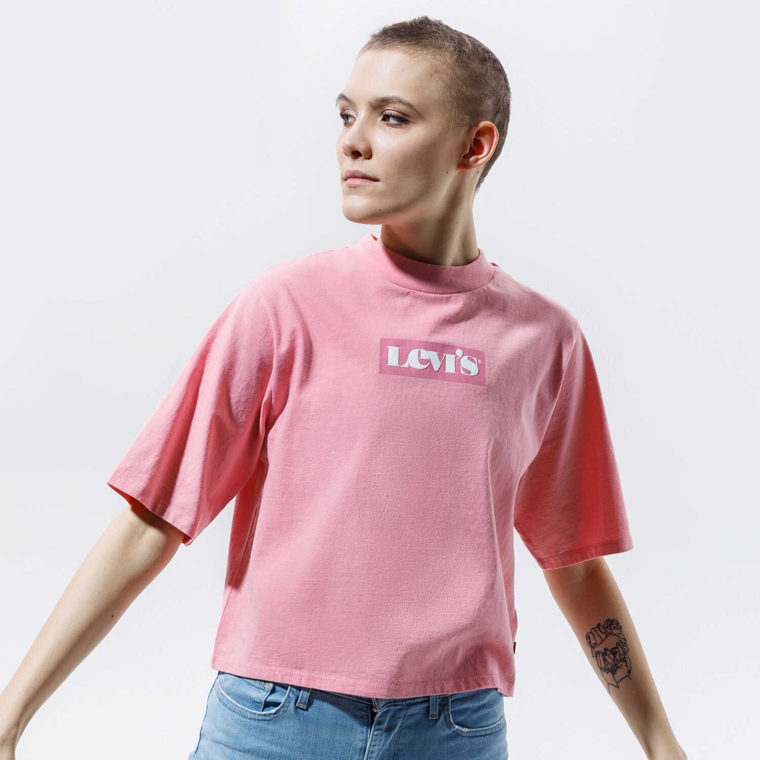dámské tričko LEVI'S TRIČKO HEAVYWEIGHT RIGHT ON TEE 18392-0003 RŮŽOVÁ