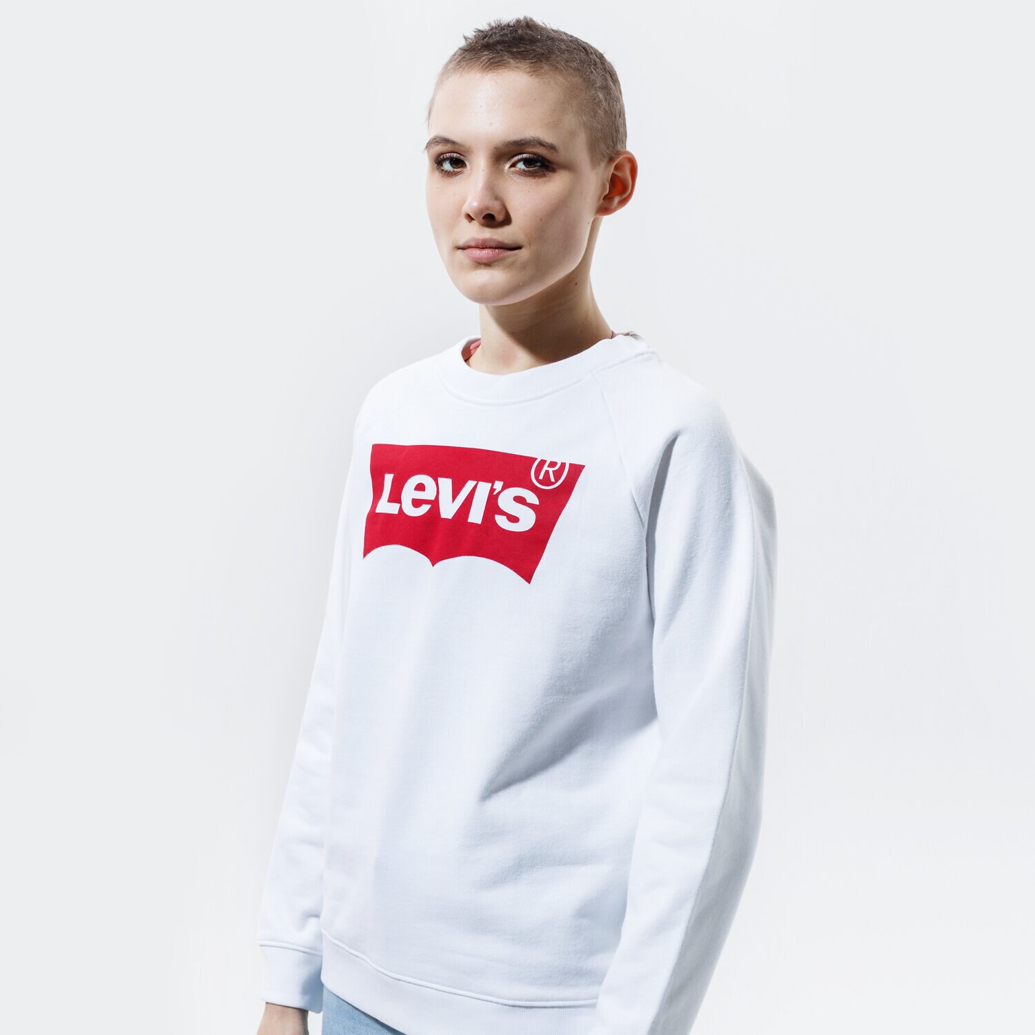 dámská mikina LEVI'S MIKINA RELAXED GRAPHIC CREW 29717-0014 BÍLÁ