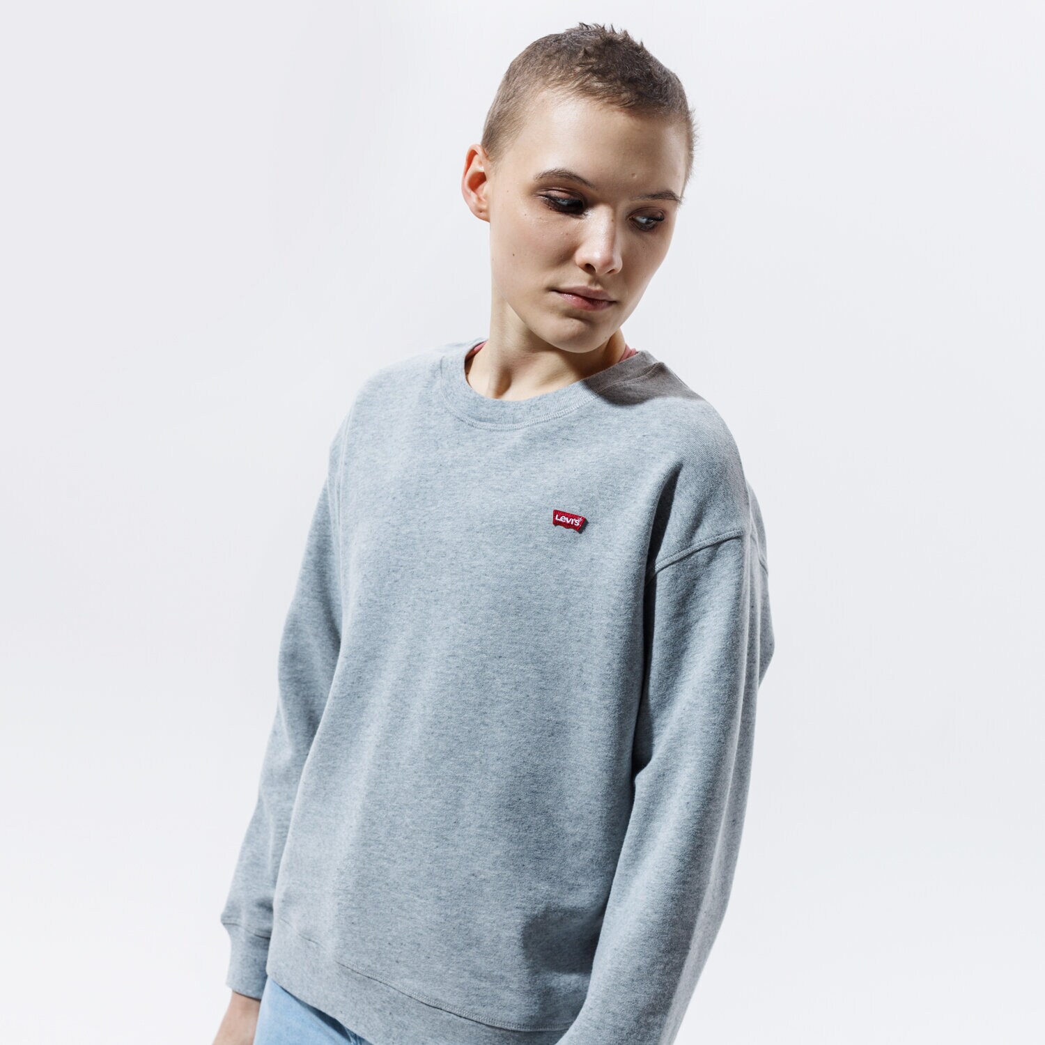 dámská mikina LEVI'S MIKINA STANDARD CREW 24688-0000 ŠEDÁ