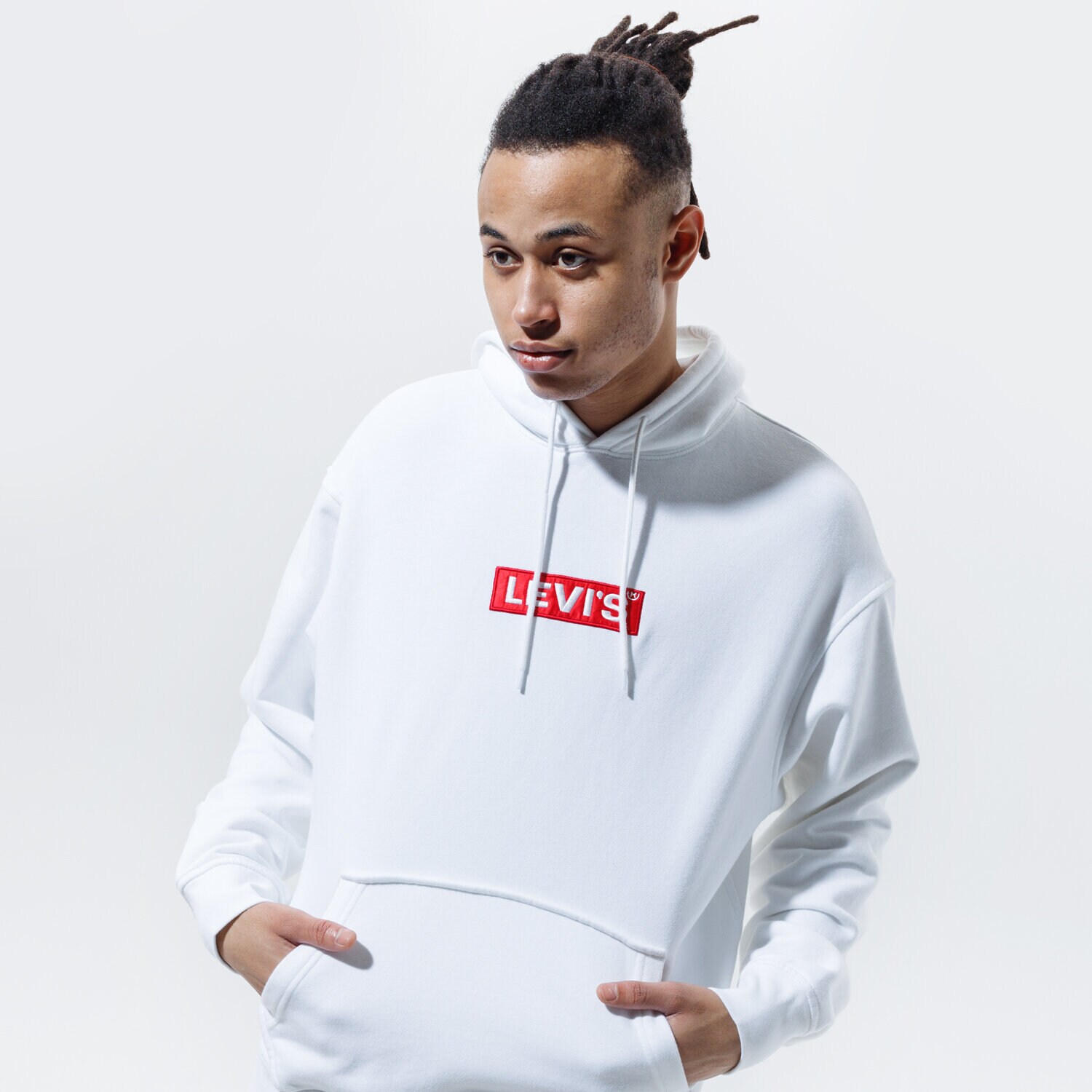 pánská mikina LEVI'S MIKINA S KAPUCÍ RELAXED GRAPHIC HOODIE 72632-0022 BÍLÁ