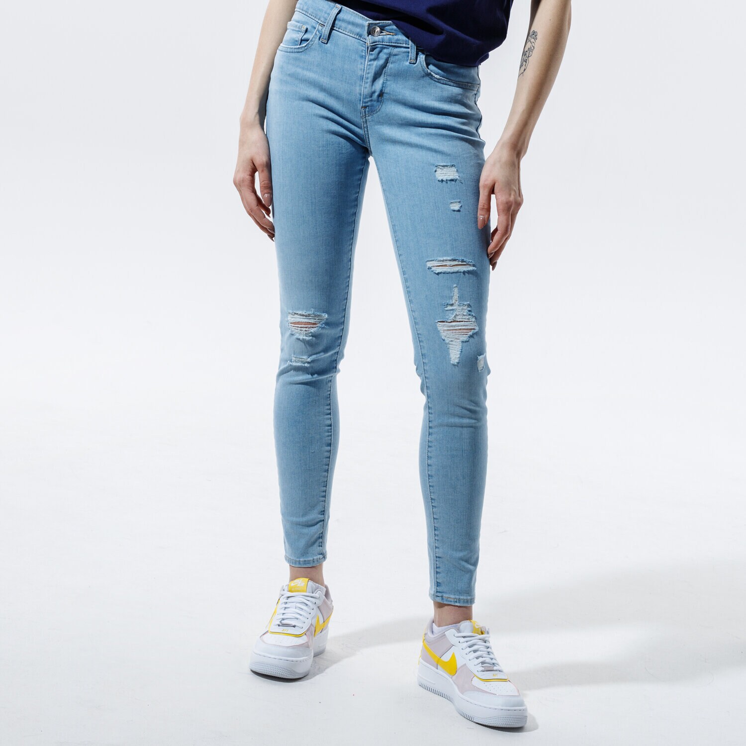 dámské kalhoty LEVI'S KALHOTY  710 SUPER SKINNY 17778-0427 MODRÁ