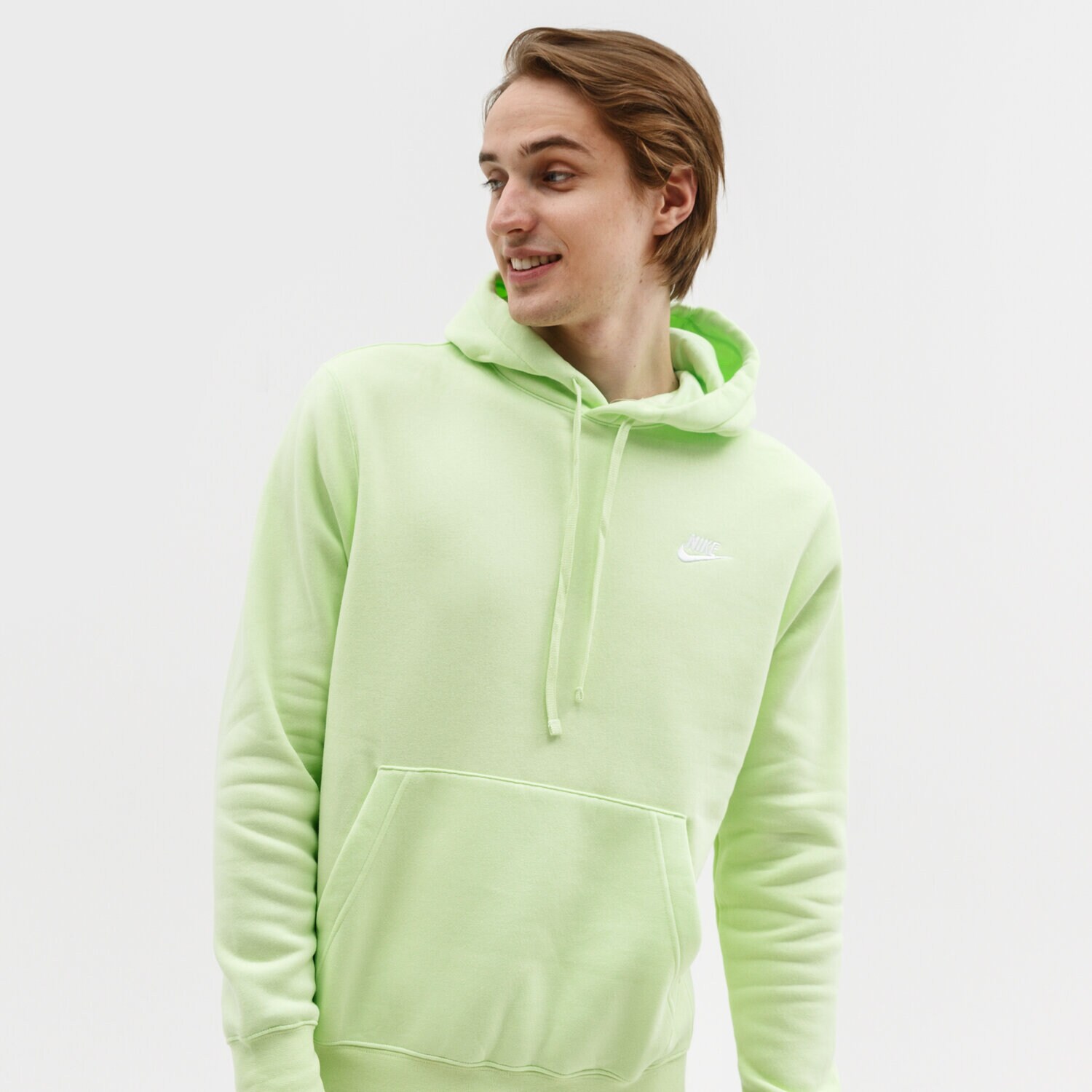 pánská mikina NIKE MIKINA S KAPUCÍ SPORTSWEAR CLUB FLEECE BV2654-383 ZELENÁ