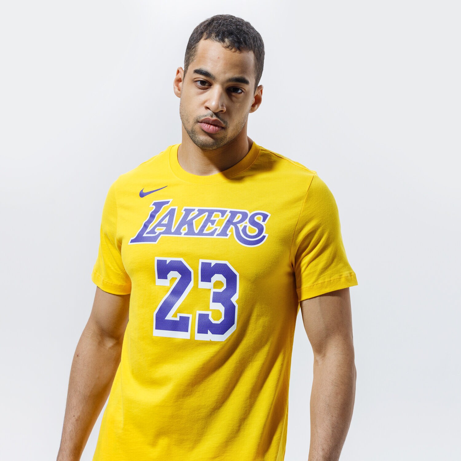 pánské tričko NIKE TRIČKO LAKERS JAMES TEE NBA CV8528-730 ŽLUTÁ