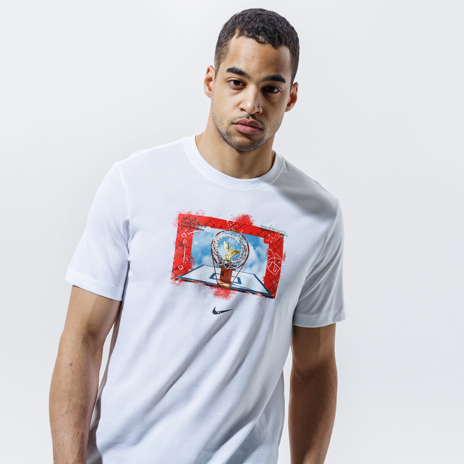 pánské tričko NIKE TRIČKO M NK DRY OC PHOTO SS TEE DB5991-100 BÍLÁ