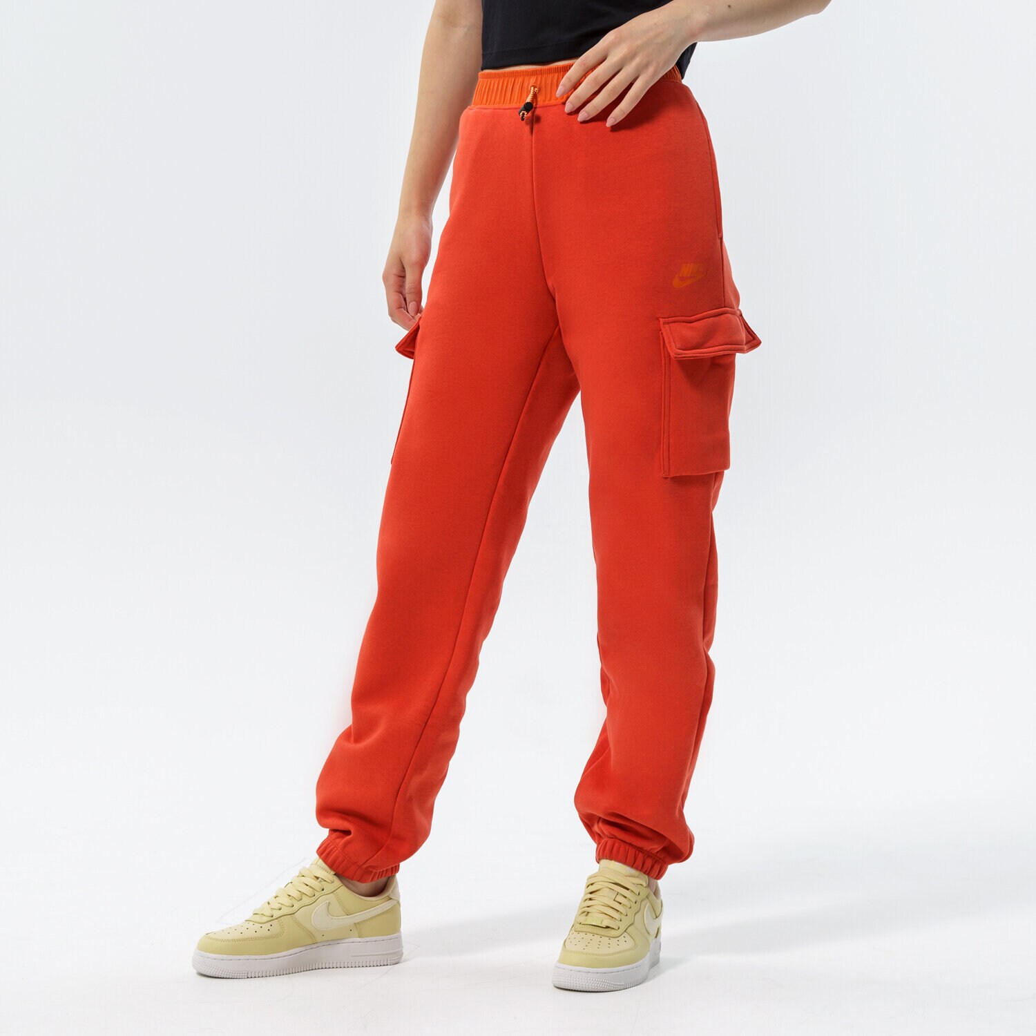 dámské kalhoty NIKE KALHOTY  W NSW CARGO PANT LOOSE FLC UU DD3607-852 ORANŽOVÁ