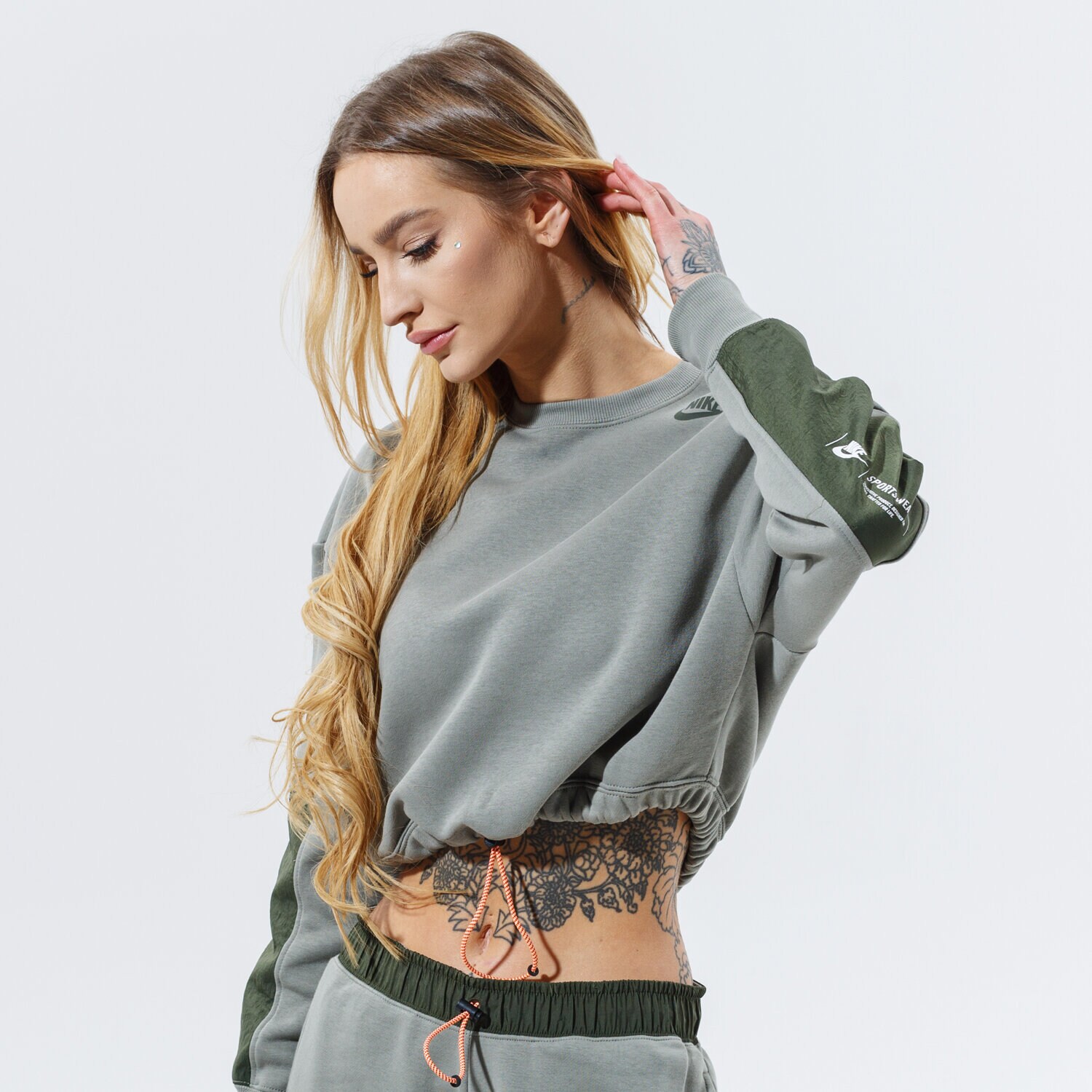 dámská mikina NIKE MIKINA W NSW CREW FLC UU DD3603-320 ŠEDÁ