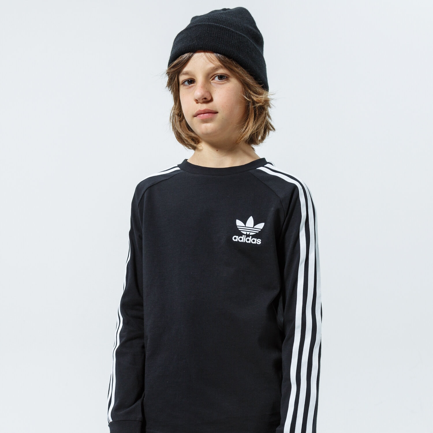 dětské tričko ADIDAS TRIČKO 3STRIPES LS MM FM5656 ČERNÁ