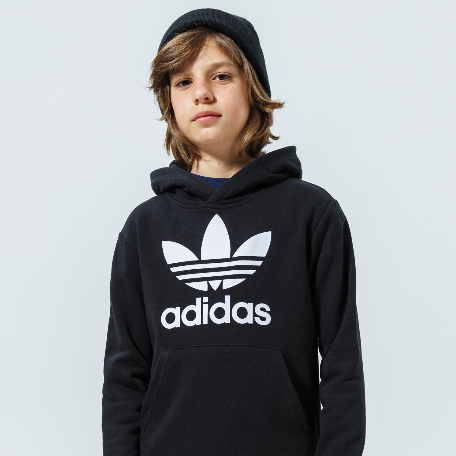 dětská mikina ADIDAS TREFOIL HOODIE JUNIOR BOY DV2870 ČERNÁ
