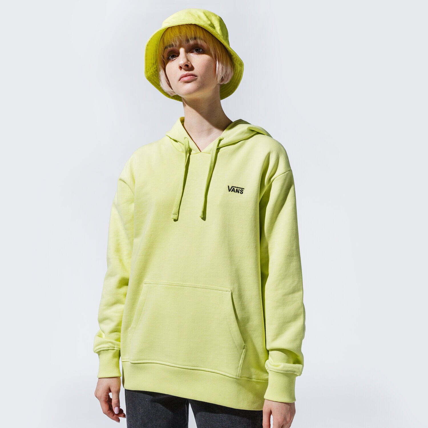 dámská mikina VANS MIKINA S KAPUCÍ WM FLYING V BF FT HOODIE SUNNY LIME VN0A5AR4TCY1 ZELENÁ