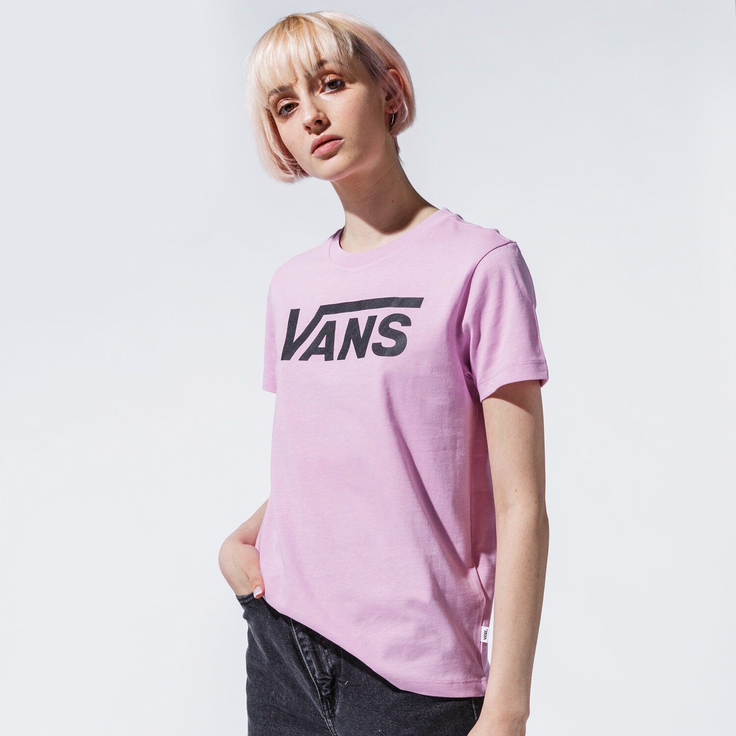 dámské tričko VANS TRIČKO WM FLYING V CREW TEE ORCHID VN0A3UP40FS1 RŮŽOVÁ