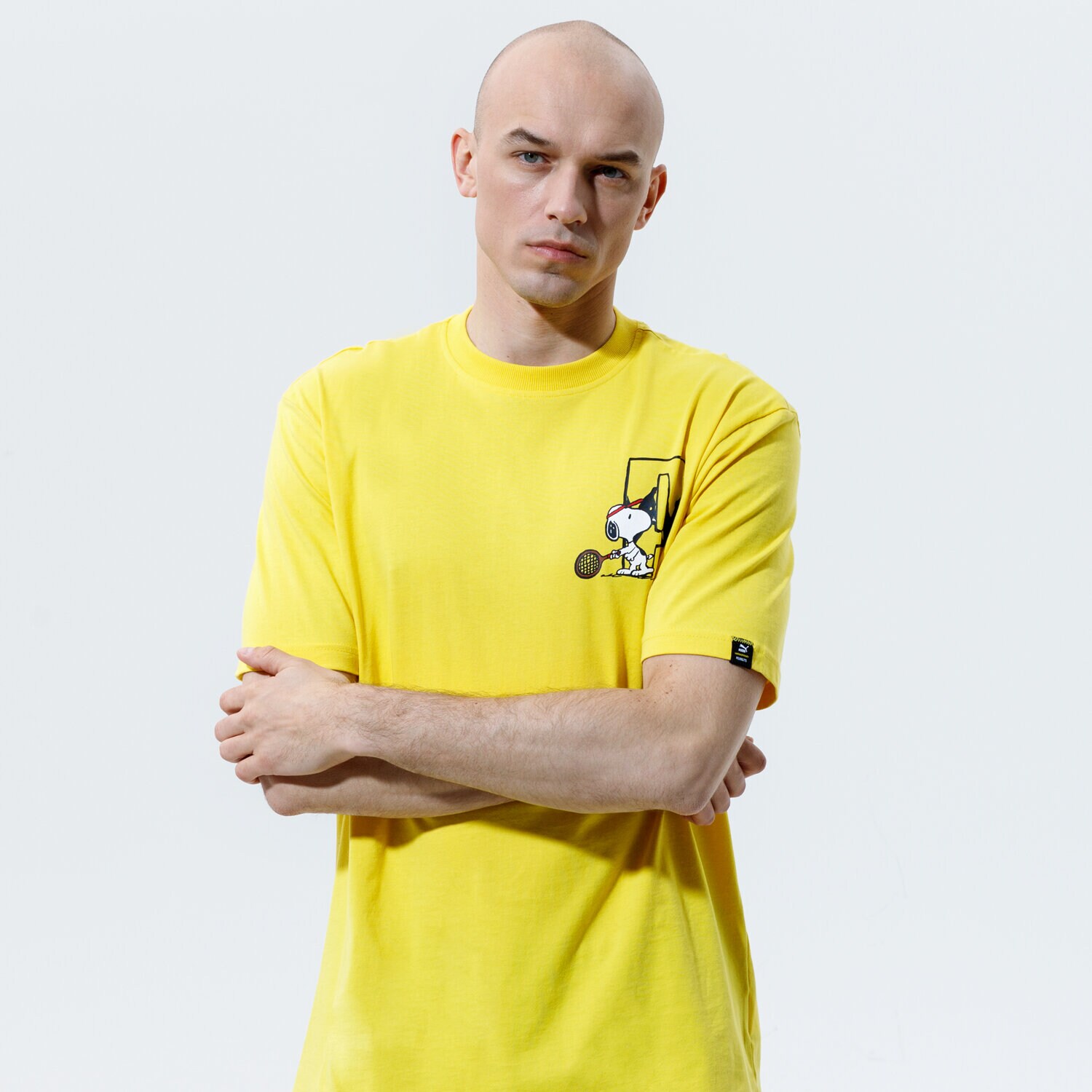 pánské tričko PUMA TRIČKO PUMA X PEANUTS TEE 53061637 ŽLUTÁ
