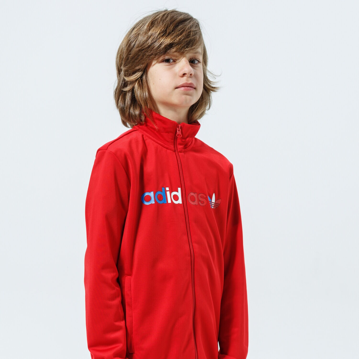 dětská mikina ADIDAS MIKINA ROZEPÍNACÍ TRACKTOP MM GN7438 ČERVENÁ