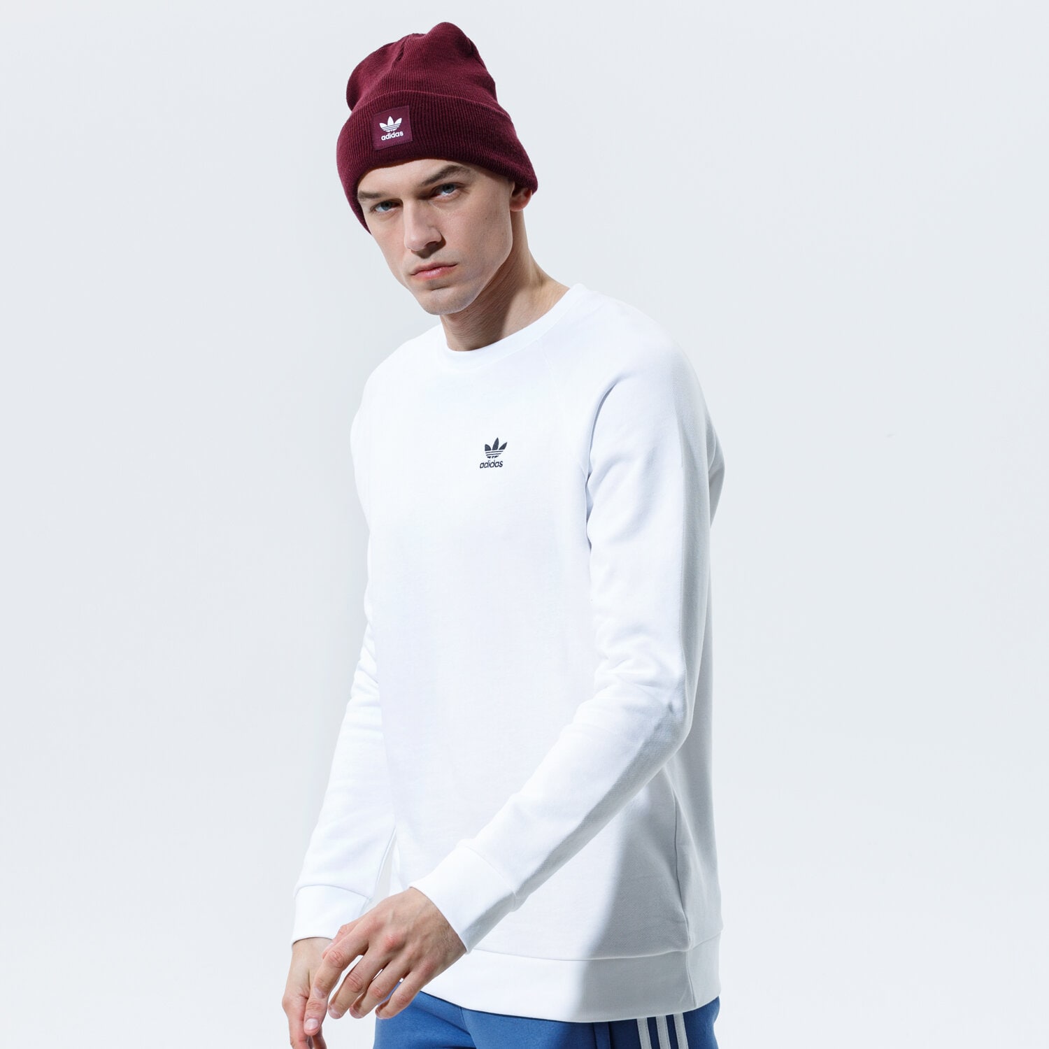pánská mikina ADIDAS MIKINA ESSENTIAL CREW ED6208 BÍLÁ