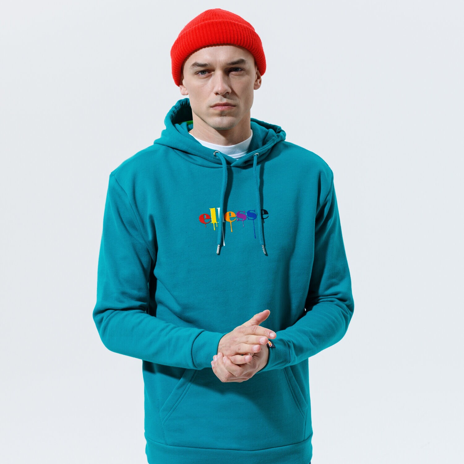 pánská mikina ELLESSE MIKINA S KAPUCÍ BAZ OH HOODY GREEN SHI12362503 MODRÁ