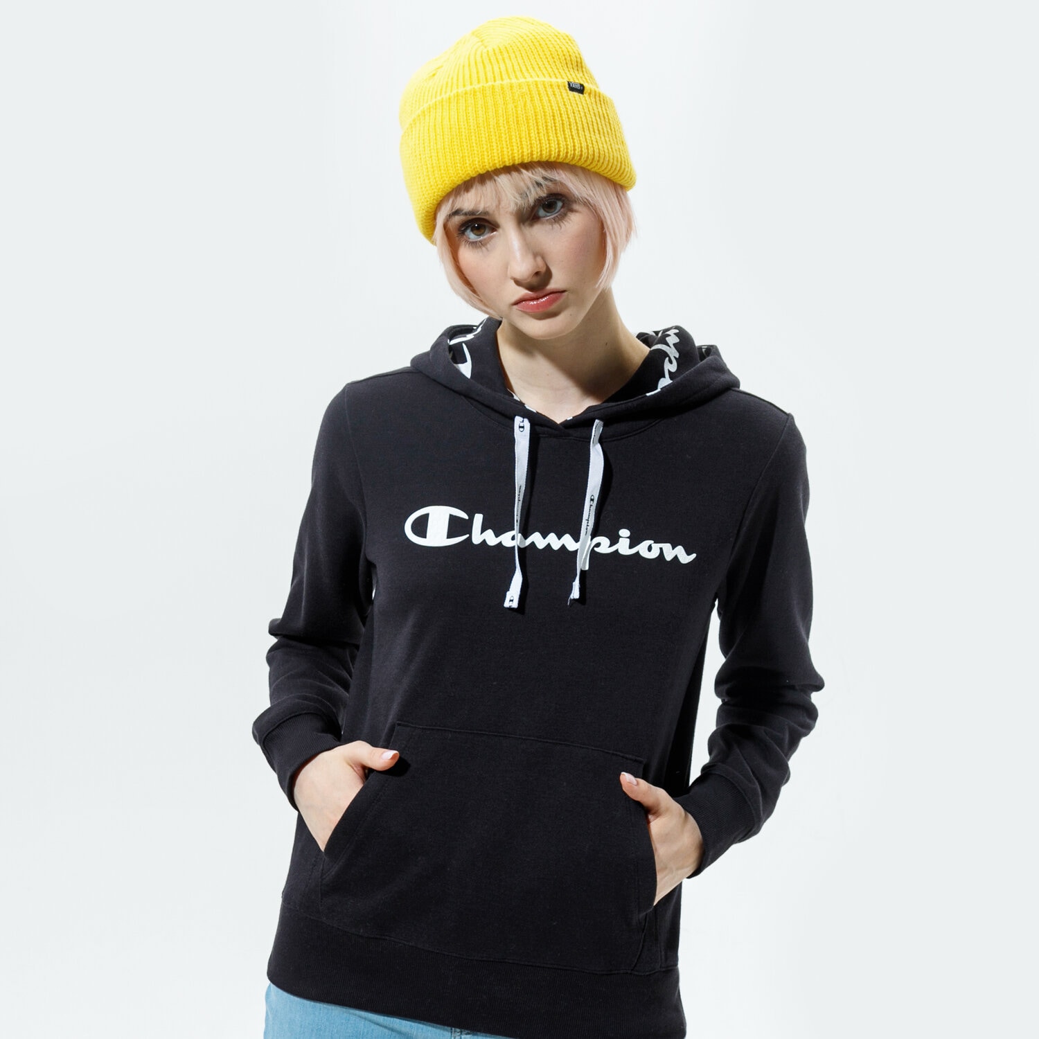 dámská mikina CHAMPION MIKINA S KAPUCÍ HOODED SWEATSHIRT 112580KK001 ČERNÁ