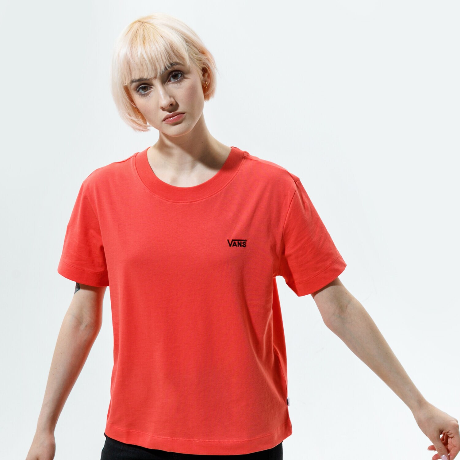 dámské tričko VANS TRIČKO WM JUNIOR V BOXY HOT CORAL VN0A4MFLLM31 ORANŽOVÁ
