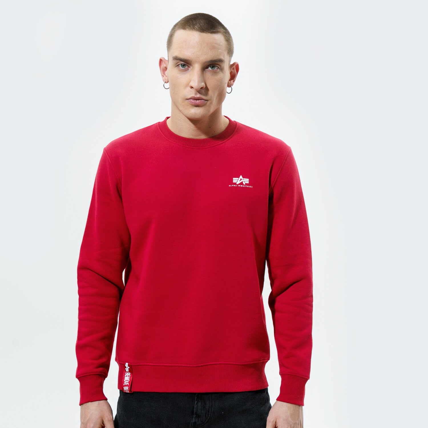 pánská mikina ALPHA INDUSTRIES MIKINA BASIC SWEATER SMALL LOGO 188307-523 BORDOVÁ
