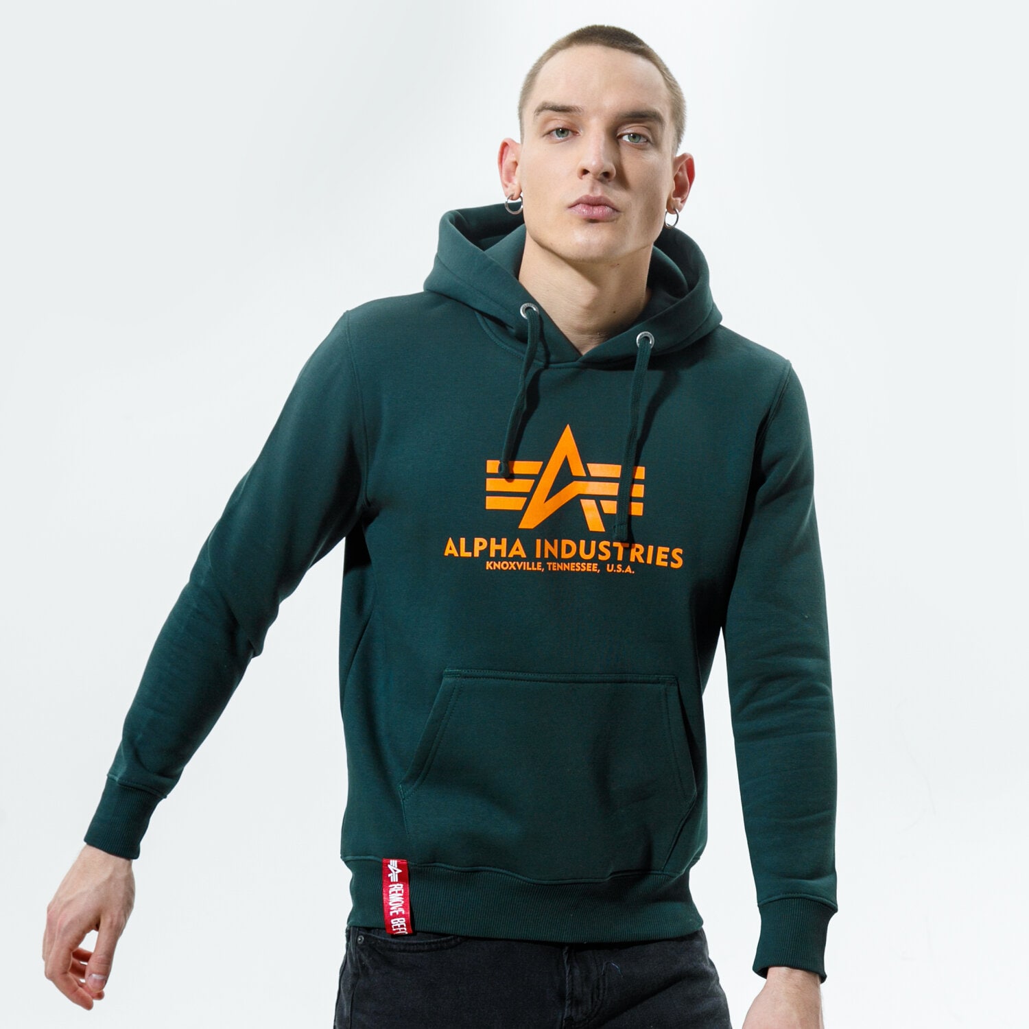 pánská mikina ALPHA INDUSTRIES MIKINA S KAPUCÍ BASIC HOODY 178312-353 ZELENÁ