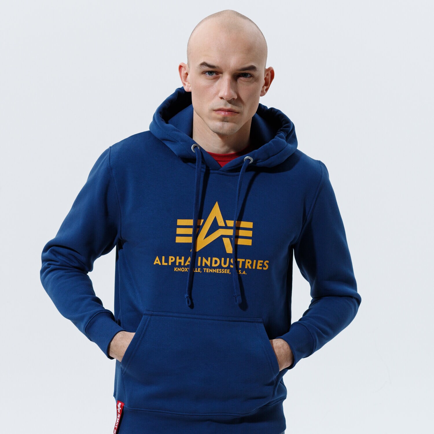 pánská mikina ALPHA INDUSTRIES MIKINA S KAPUCÍ BASIC HOODY 178312-463 TMAVOMODRÁ