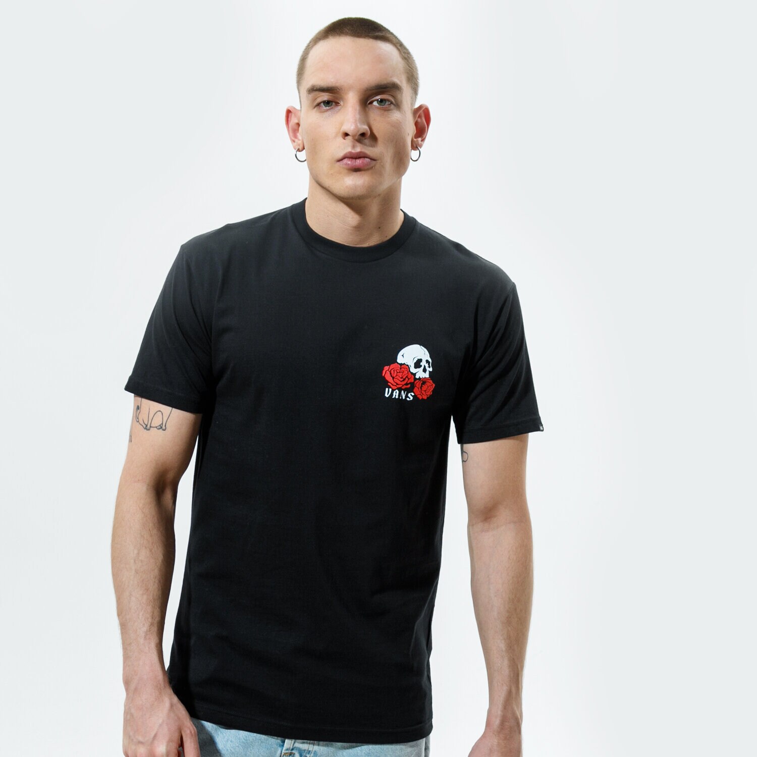 pánské tričko VANS TRIČKO MN ROSE BED SS BLACK VN0A54CVBLK1 ČERNÁ
