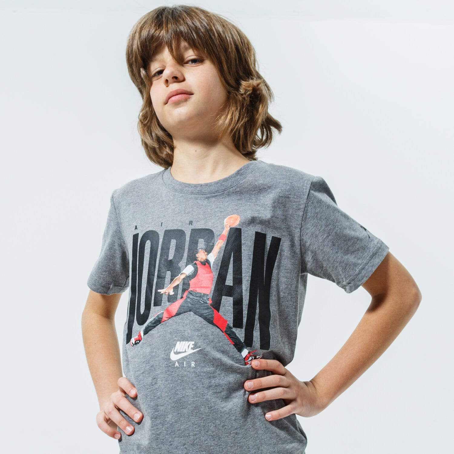 dětské tričko JORDAN TRIČKO MJ SS CREW 2 957290-GEH ŠEDÁ