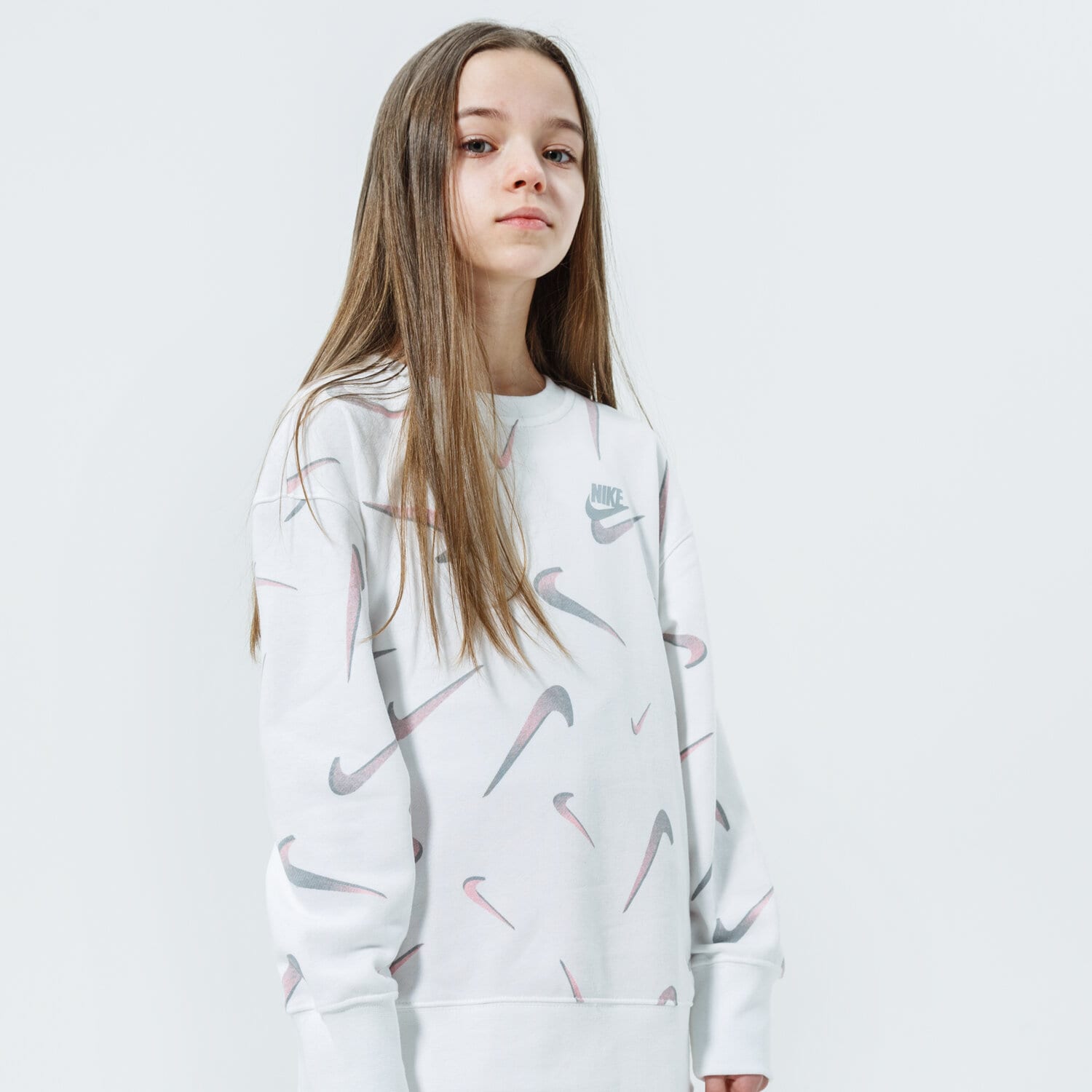 dětská mikina NIKE MIKINA SPORTSWEAR DA1244-100 BÍLÁ