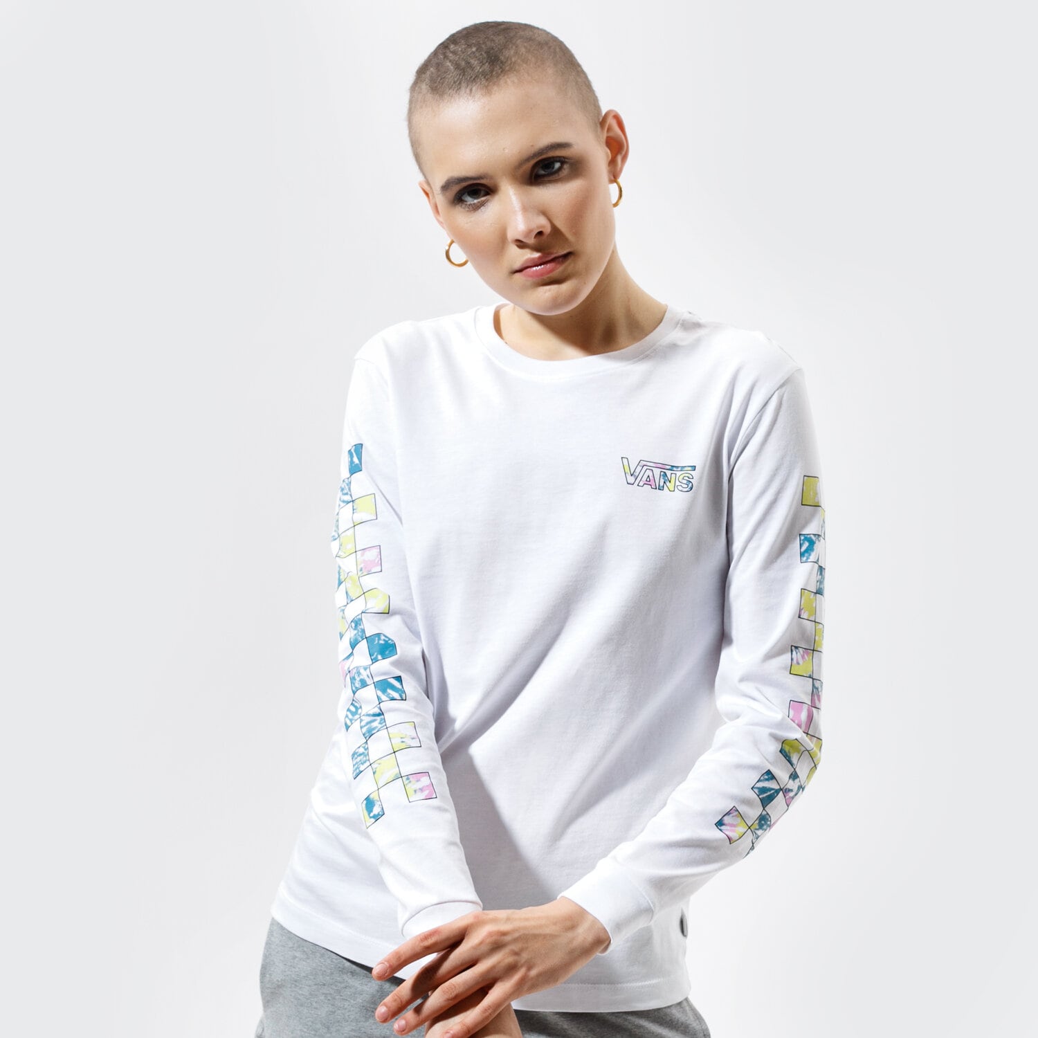 dámské tričko VANS TRIČKO WM DYE VIBE WHITE VN0A5ARXWHT1 BÍLÁ