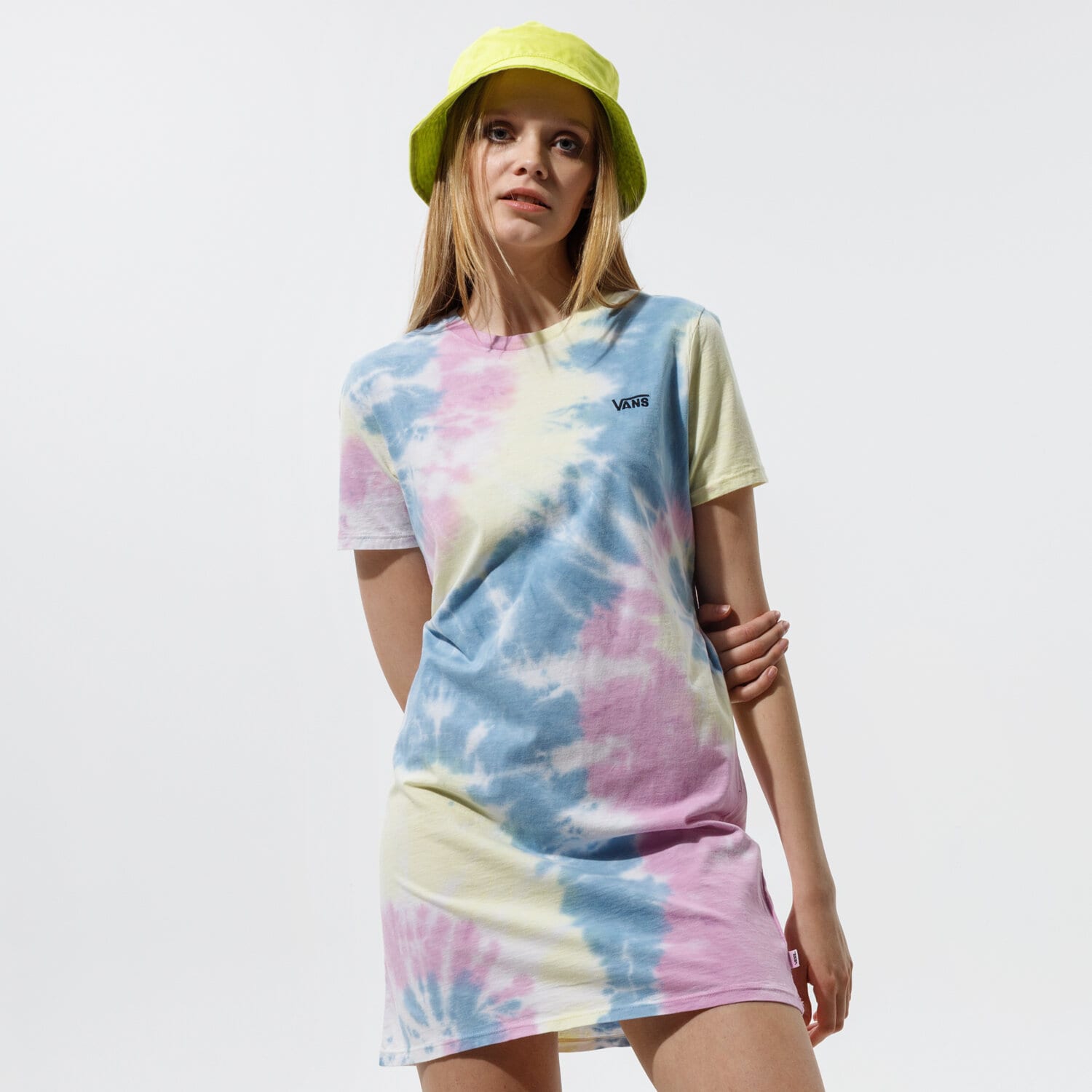 dámské šaty VANS ŠATY WM SPIRALING TEE DRESS ORCHID VN0A5DN50FS1 VÍCEBAREVNÁ