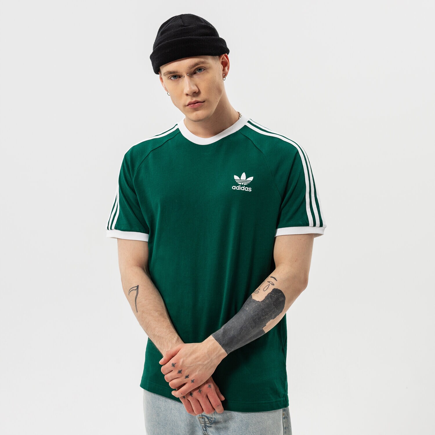 pánské tričko ADIDAS TRIČKO 3-STRIPES TEE HE9546 ZELENÁ