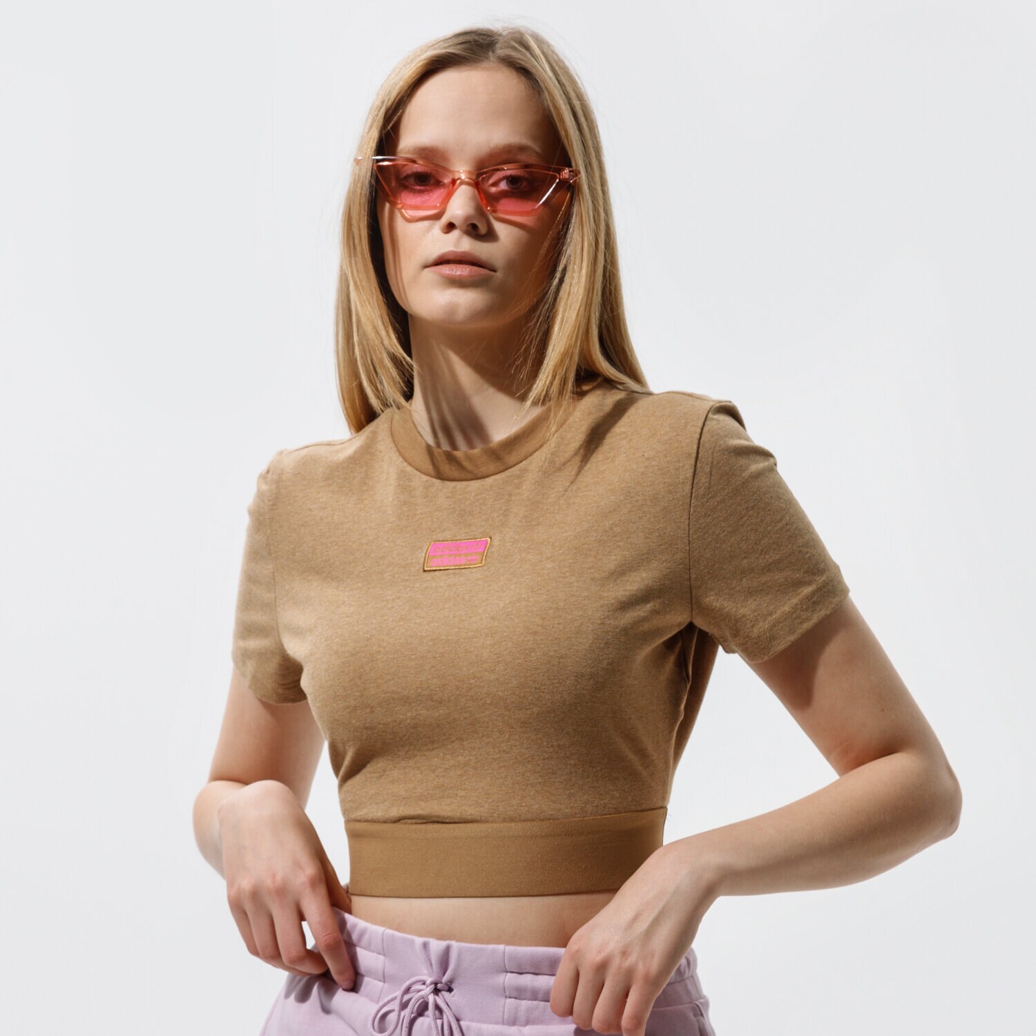 dámské tričko ADIDAS TRIČKO CROPPED TEE GN4327 HNĚDÁ