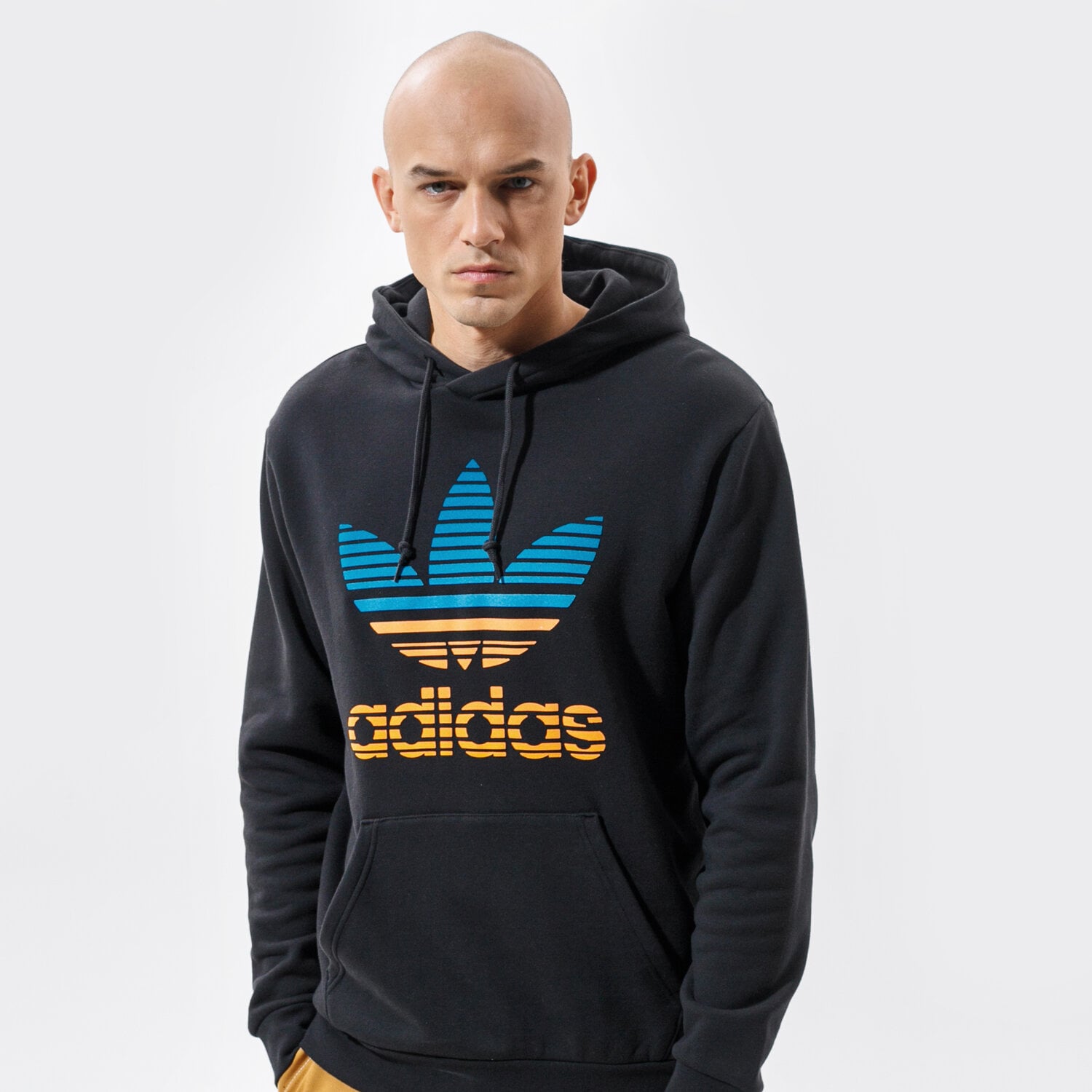 pánská mikina ADIDAS MIKINA S KAPUCÍ TREF OMBRE HD GP0158 ČERNÁ