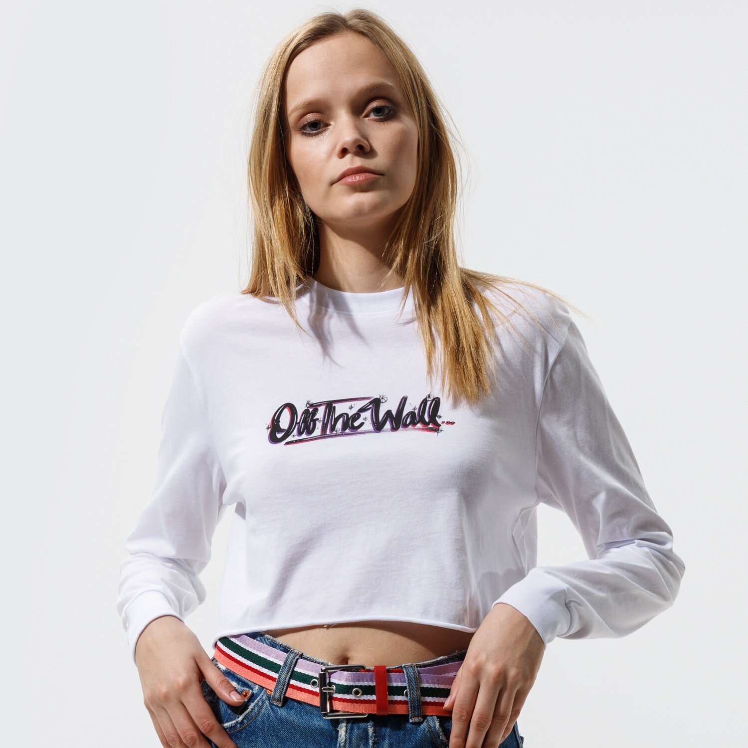 dámské tričko VANS TRIČKO OCCASION L/S CROP VN0A54VGWHT1 BÍLÁ