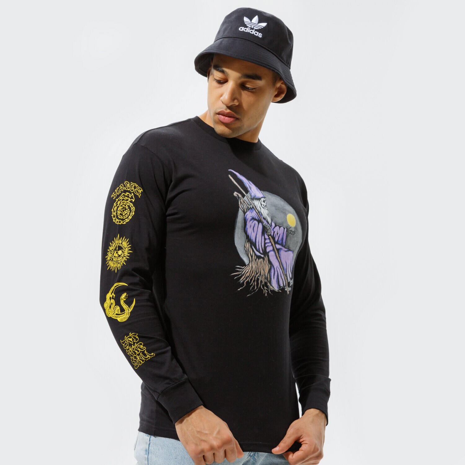 pánské tričko VANS TRIČKO MN NEW AGE LS BLACK VN0A54D9BLK1 ČERNÁ
