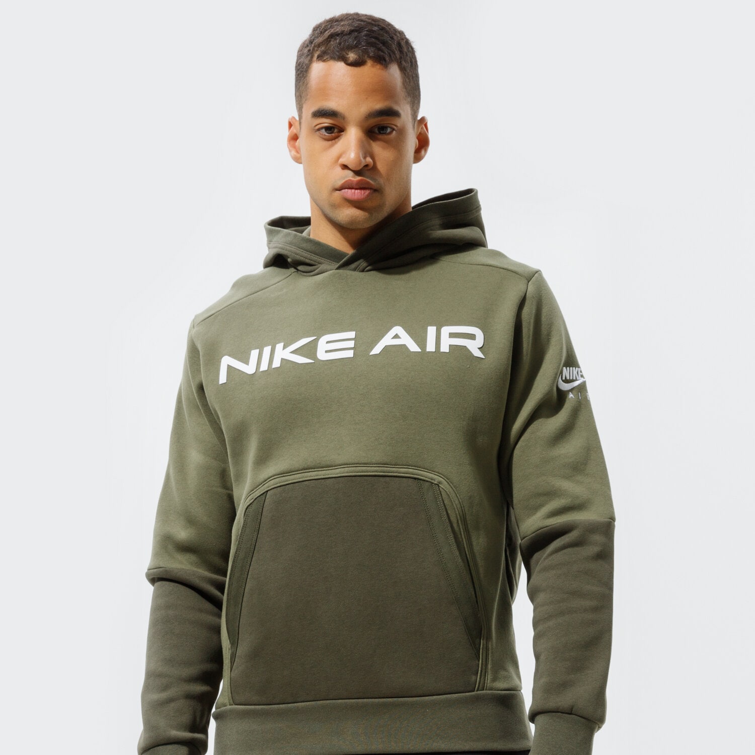 pánská mikina NIKE MIKINA S KAPUCÍ AIR DA0212-222 KHAKI
