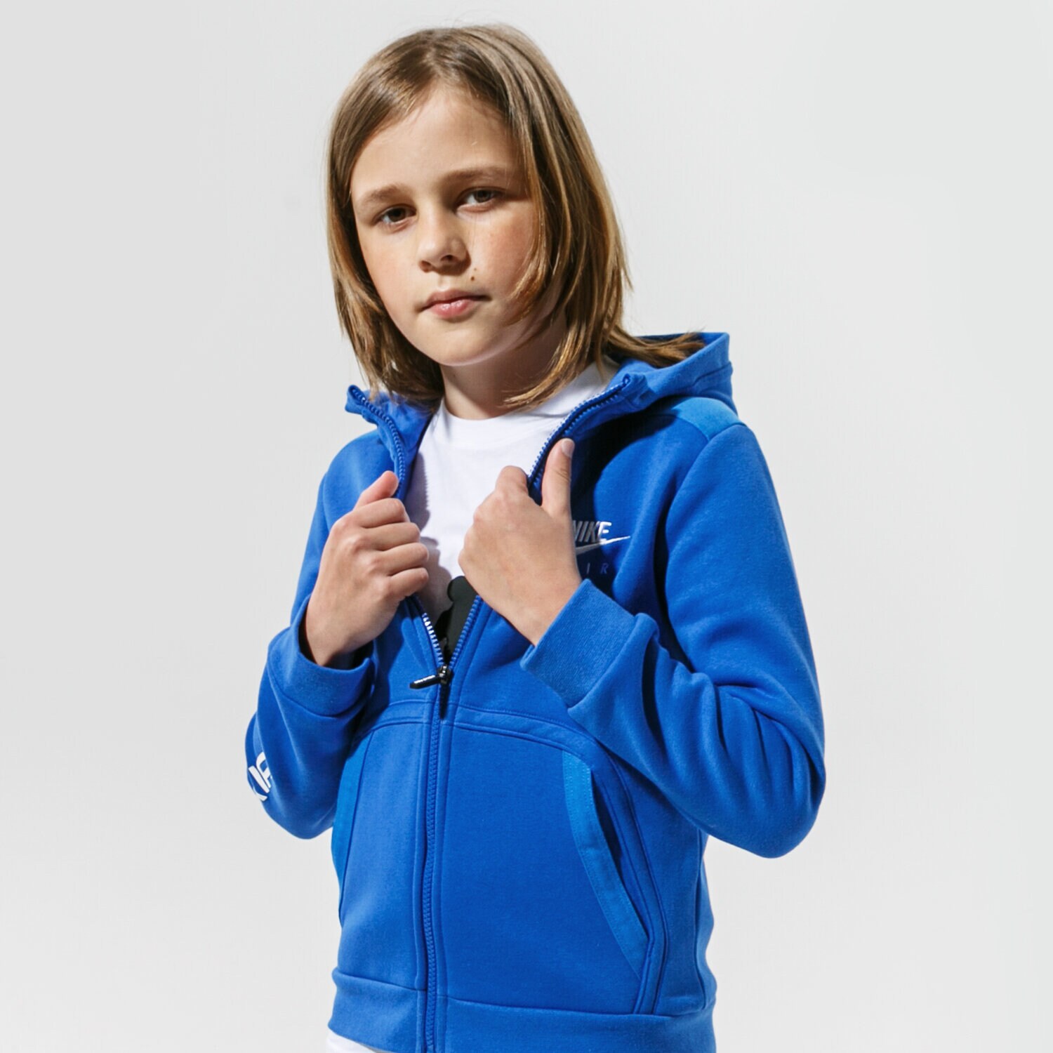 dětská mikina NIKE MIKINA ROZEPÍNACÍ S KAPUCÍ AIR  DA0699-480 MODRÁ