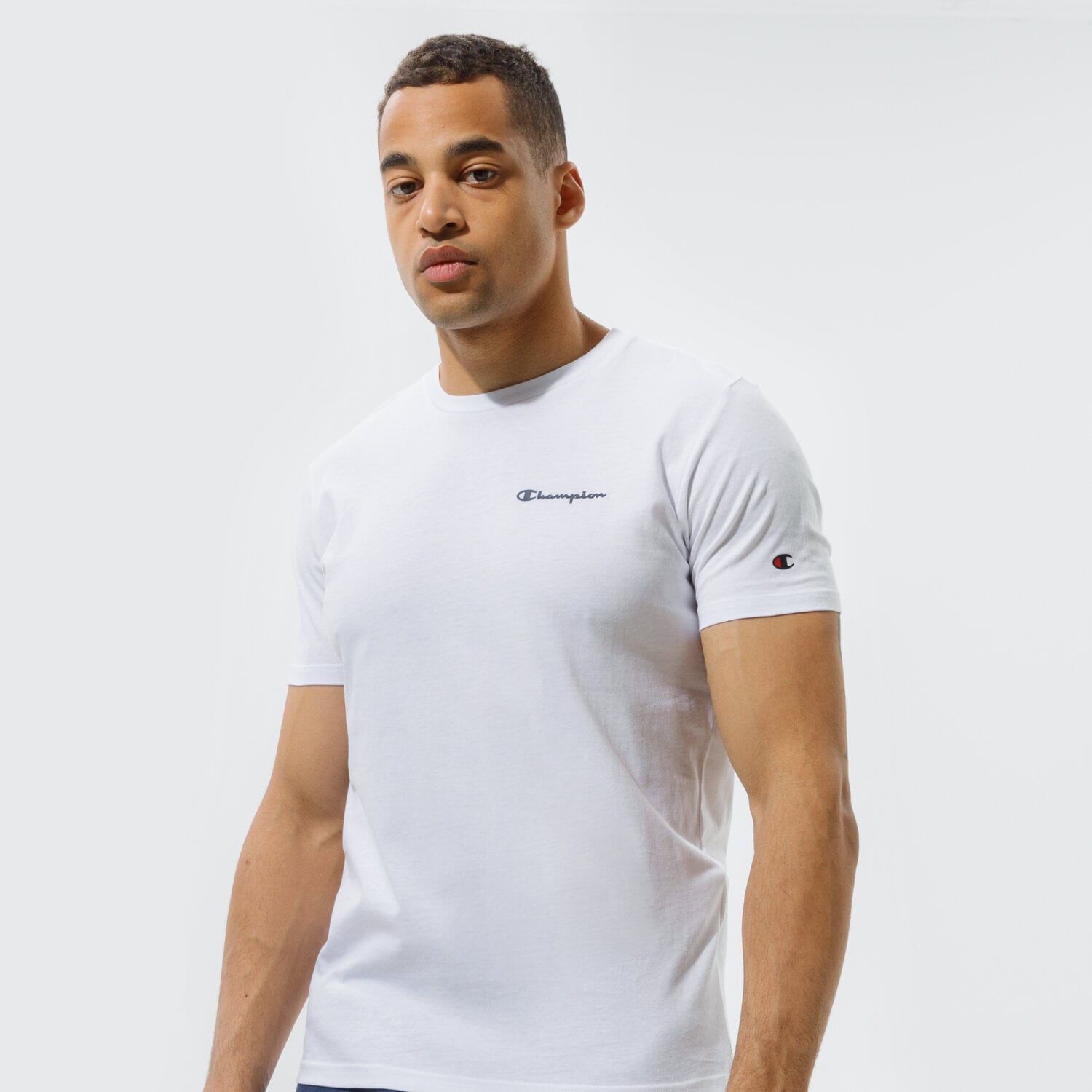 pánské tričko CHAMPION TRIČKO CREWNECK TRIČKO 214153WW001 BÍLÁ