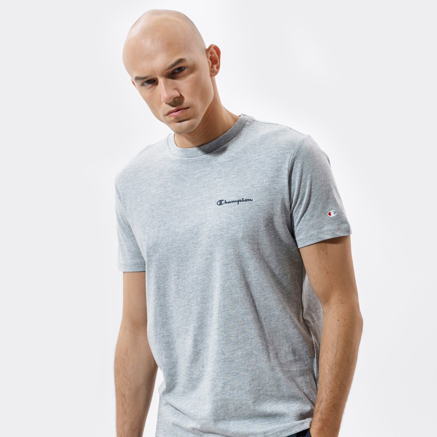 pánské tričko CHAMPION TRIČKO CREWNECK TRIČKO 214153EM006 ŠEDÁ