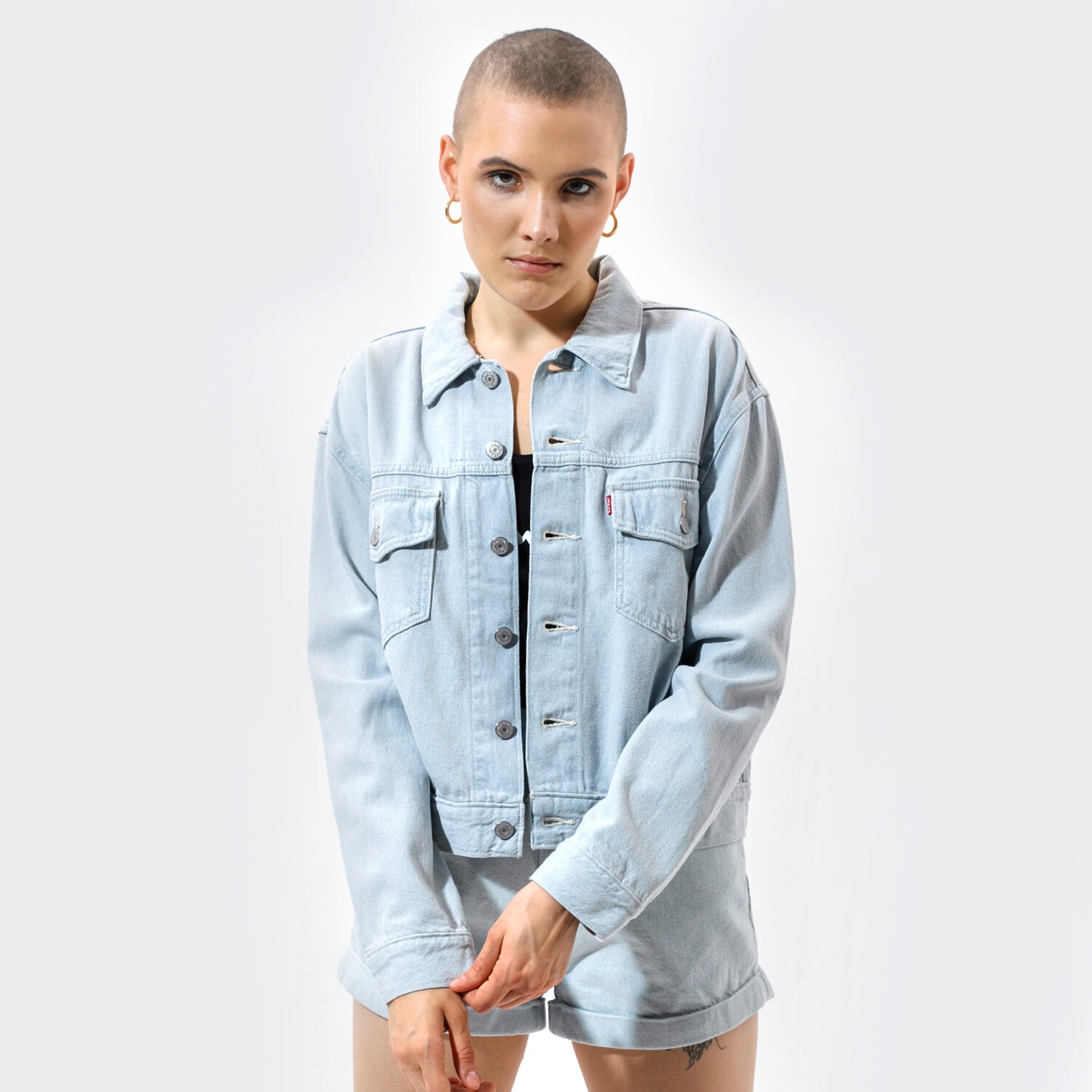 Přechodná bunda dámská (podzimní, jarní) LEVI'S BUNDA OVERSIZED UTILITY TRUCKR 39329-0006 MODRÁ