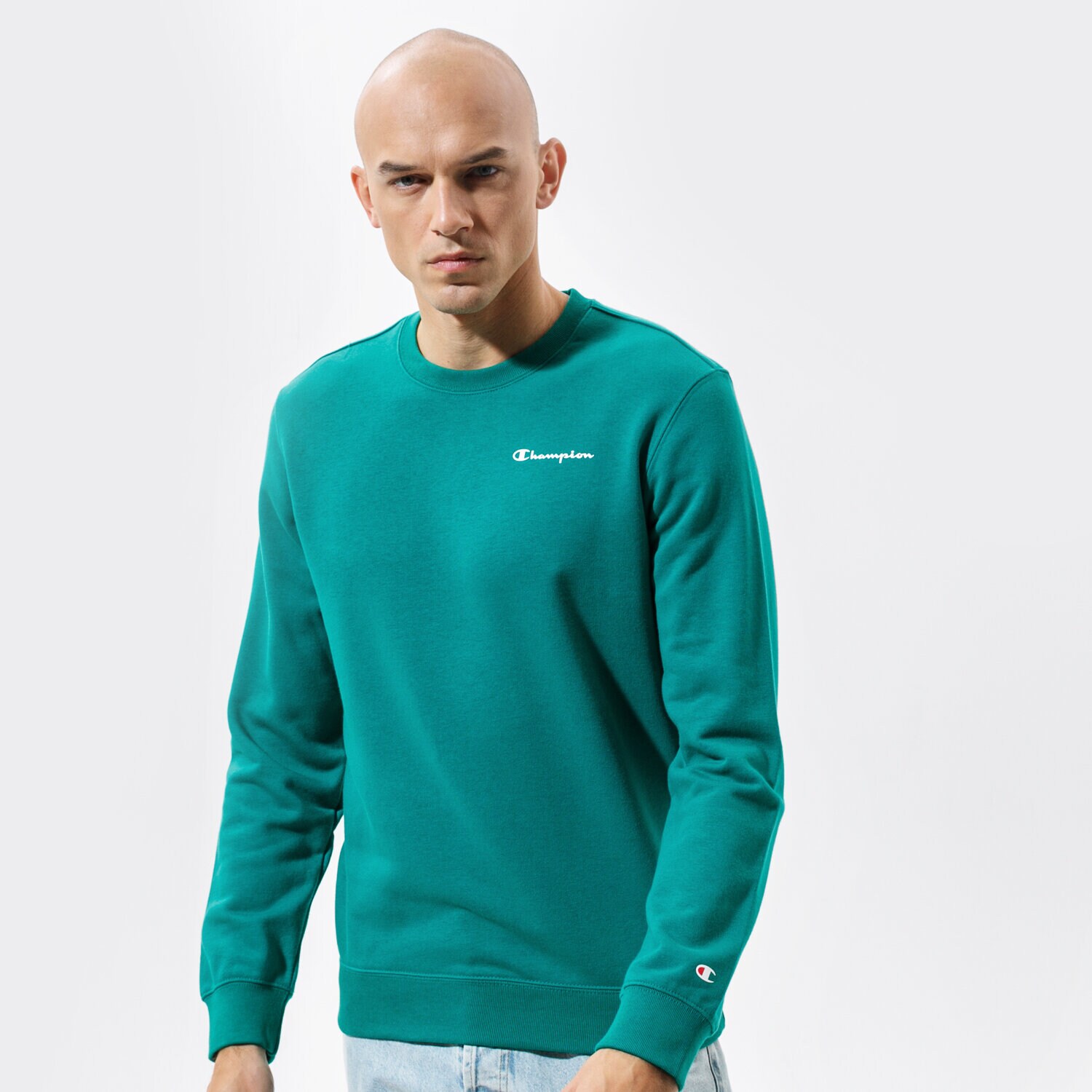 pánská mikina CHAMPION MIKINA CREWNECK SWEATSHIRT 214151GS040 ZELENÁ